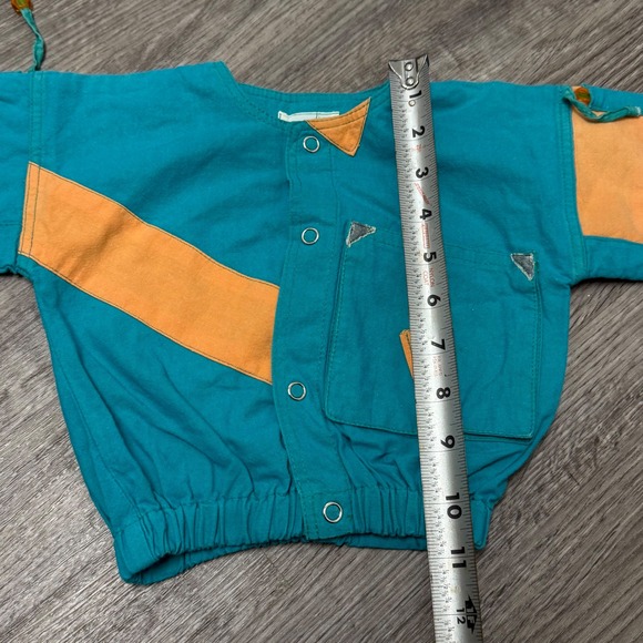 Vintage Trotinette Kids Teal Orange Colorblock Jacket Made in France Size 3 - Picture 4 of 7